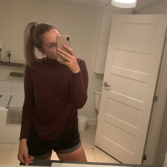 burgundy turtleneck - Picture 2 of 2